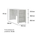 Ver imagem 4 de Bancada Mesa Gourmet Cozinha Mármore 1,50m c/ Painel - Linha SUPREMA Luciane