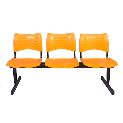 Cadeira Longarina Iso 3 Lugares Laranja Popmov
