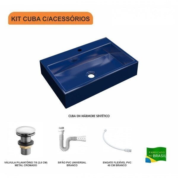 Kit Cuba RT55 com Válvula Click 1 Polegada G e Sifão Pvc e Flexível Compace - 3