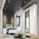 Ver imagem 1 de Guarda Roupa Diamond 3 Portas 8 Gavetas 1 Espelho Cor:branco