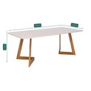 Ver imagem 3 de Mesa para Sala de Jantar 210cm com Vidro Caju Marrom/Off White