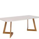 Ver imagem 2 de Mesa para Sala de Jantar 210cm com Vidro Caju Marrom/Off White