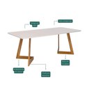 Ver imagem 4 de Mesa para Sala de Jantar 210cm com Vidro Caju Marrom/Off White