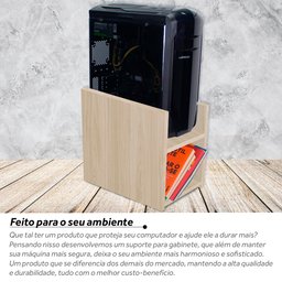 Suporte para Gabinete Cpu e Estabilizador Nobreak em Mdf Jade - 2