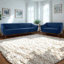 Ver imagem 1 de Conjunto Milano Sofá 3 Lugares e Namoradeira Veludo Azul - Larbelle