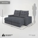 Ver imagem 3 de Sofá Living 5 Lugares de Veludo 280cm Cinza Curitiba