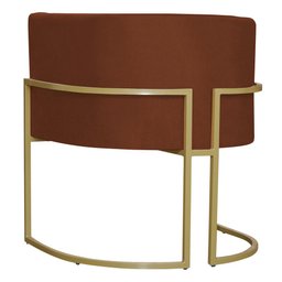 Kit 3 Poltronas Decorativa Sala de Estar Luana Base Gold Suede Terracota - Montanaris Decor Md Monta - 3