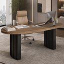 Ver imagem 3 de Mesa para Escritório Orgânica Tamburato 200cm Curves A02 Nogal Preto - Lyam Decor