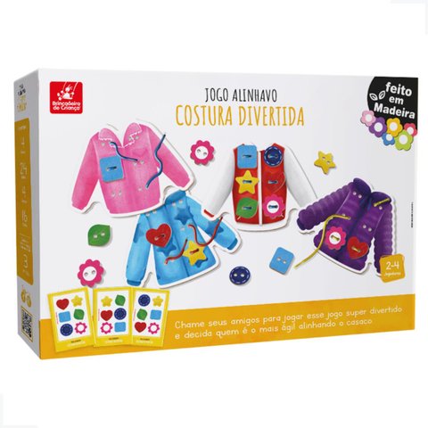 JOGO ALINHAVO COSTURA DIVERTIDA EDUCATIVO 1481 BRINCADEIRA DE CRIANCA