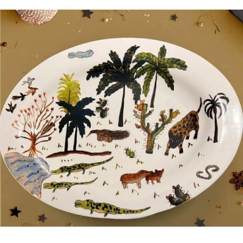 Prato Raso Arvores ARTE4 Naif 27,5cm Estampado Trauss