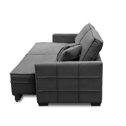 Sofá Retrátil e Reclinável 2,10m Karina Veludo Cinza Madelina Decor - 4