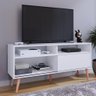Rack Bancada Home Estante Tv Smart 55 Polegadas Retrô Porta Nicho Sala Quarto Pequeno Branco - Rpm - 3