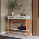 Ver imagem 1 de Aparador com 2 Gavetas Industrial Dalla Costa 100% Mdf Cor:off White com Freijó