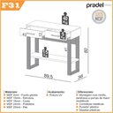 Ver imagem 3 de Aparador com 2 Gavetas Industrial Dalla Costa 100% Mdf Cor:off White com Freijó