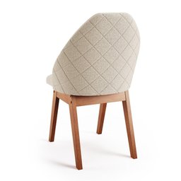 Conjunto 2 Cadeiras Poltrona Grécia - Madeira e Estofamento em Linho - Madetal Móveis - 4
