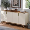 Ver imagem 2 de Buffet Aparador 160cm 4 Portas Cannes Off Whhite/Canela Z30 - Mpozenato
