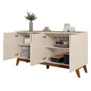 Ver imagem 4 de Buffet Aparador 160cm 4 Portas Cannes Off Whhite/Canela Z30 - Mpozenato