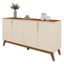 Ver imagem 1 de Buffet Aparador 160cm 4 Portas Cannes Off Whhite/Canela Z30 - Mpozenato