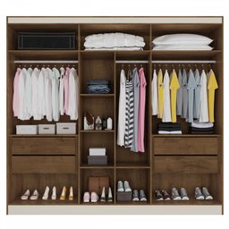 Guarda Roupa Oslo 6 Portas 4 Gavetas com Espelho Mdf - Mademarcs - 3