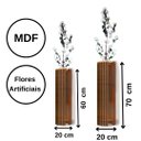 Ver imagem 3 de Vaso de Chão Decorativo Grande Torre -:mdf Cru/kit com 2 - 70x20cm e 60x20cm