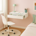 Ver imagem 2 de Penteadeira Camarim Suspensa Branca com Gaveta Organizadora Multifuncional