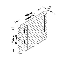 Persiana Horizontal Pvc Block Preta 160 (l) X 160 (a) Cm Lâminas Alta Cobertura e Kit de Instalação - 9