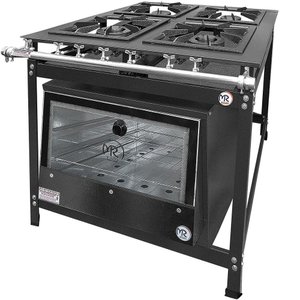 Fogão Industrial 4 Bocas 2 Duplas Baixa Pressão MR Fogões com Forno P8 Luxo
