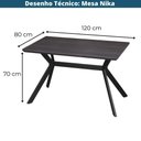 Ver imagem 1 de Mesa de Jantar Nika 4 Lugares Retangular Tampo Madeira Preto Or Design