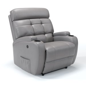 Poltrona do Papai Reclinável Corino Cor Cinza Chumbo Massagem Reclinação Elétrica - Modelo Florença