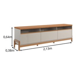 Rack com Painel Separado Grande para Sala Marrocos 2,07 / Elegance 2,13:off White/jequitiba - 4