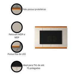 Rack com Painel Separado Grande para Sala Marrocos 2,07 / Elegance 2,13:off White/jequitiba - 7