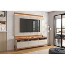 Ver imagem 1 de Rack com Painel Separado Grande para Sala Marrocos 2,07 / Elegance 2,13:off White/jequitiba
