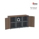 Ver imagem 7 de Armário Credenza 2 Portas Pivotante P25 Cinza/Grafito/Walut