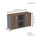Ver imagem 4 de Armário Credenza 2 Portas Pivotante P25 Cinza/Grafito/Walut