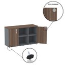 Ver mais imagens de Armário Credenza 2 Portas Pivotante P25 Cinza/Grafito/Walut