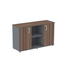Ver imagem 3 de Armário Credenza 2 Portas Pivotante P25 Cinza/Grafito/Walut