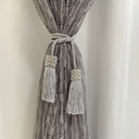 Ver imagem 1 de Cordão Prendedor de Cortina com Franja e Strass Perolas Luxo Prata