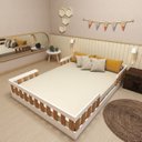 Ver imagem 1 de Cama Infantil Montessoriana Casal Tuli Branco/Carvalho Mel