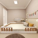 Ver imagem 4 de Cama Infantil Montessoriana Casal Tuli Branco/Carvalho Mel