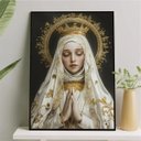 Ver imagem 1 de Quadro Nossa Senhora de Fátima - Ouro 45x34cm:moldura Preta