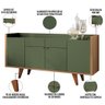 Aparador para Sala Buffet com 04 Portas 02 Gavetas Havana B01 Verde Pistache Freijó - Lyam Decor - 3