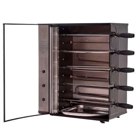Churrasqueira Elétrica Nativa Giratória de Inox Preta 220v