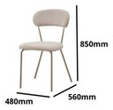 Ver imagem 6 de Kit Mesa Redonda Madeira 110cm com 4 Cadeiras Ferro Boucle Bege Sala Jantar Apartamento