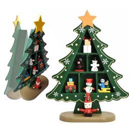 Avore Natal Madeira Natalina Boneco Neve Papai Noel Enfeite Mesa Sala Estar Estante Ornamento Pinhei - 1