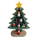 Ver imagem 2 de Avore Natal Madeira Natalina Boneco Neve Papai Noel Enfeite Mesa Sala Estar Estante Ornamento Pinhei