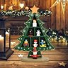 Avore Natal Madeira Natalina Boneco Neve Papai Noel Enfeite Mesa Sala Estar Estante Ornamento Pinhei - 3