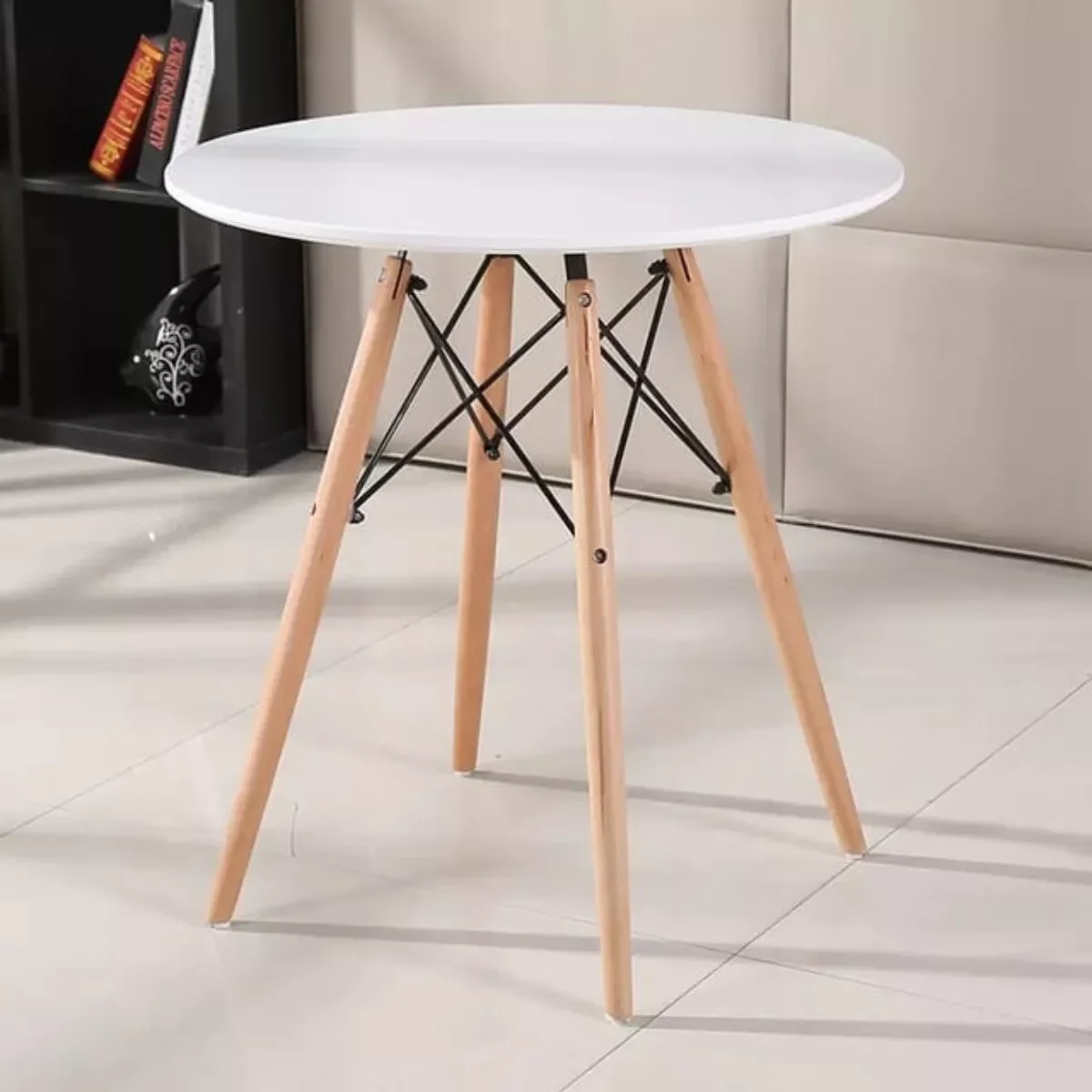 Mesa de Jantar 90cm Eiffel com 4 Cadeiras Leda Cor Branca - 6