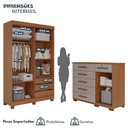 Ver imagem 4 de Conjunto Quarto Infantil Guarda-Roupa 4 Portas e Cômoda 6 Gavetas Sofia Espresso Móveis Marrom/Cinamomo/Off White