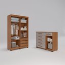 Ver imagem 6 de Conjunto Quarto Infantil Guarda-Roupa 4 Portas e Cômoda 6 Gavetas Sofia Espresso Móveis Marrom/Cinamomo/Off White