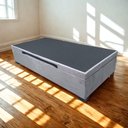 Ver imagem 1 de Cama Box Baú Solteiro Suede Luxo - Gs Kamas - Acabamento Reforçado, Amplo Espaço (cinza)